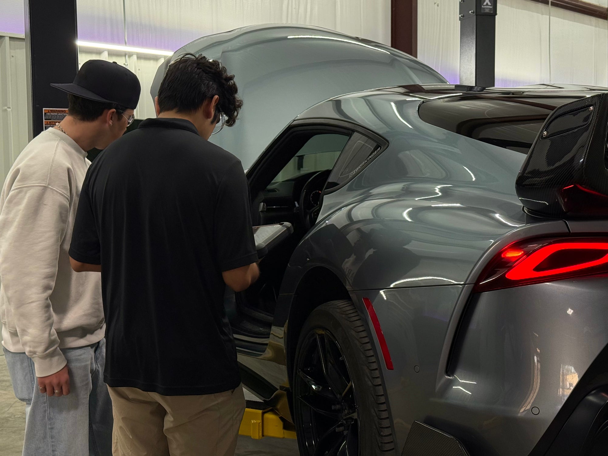 Vehicle diagnostic scan used during an inspection at LATE Garage