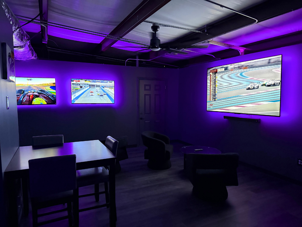 Lounge area inside LATE Garage